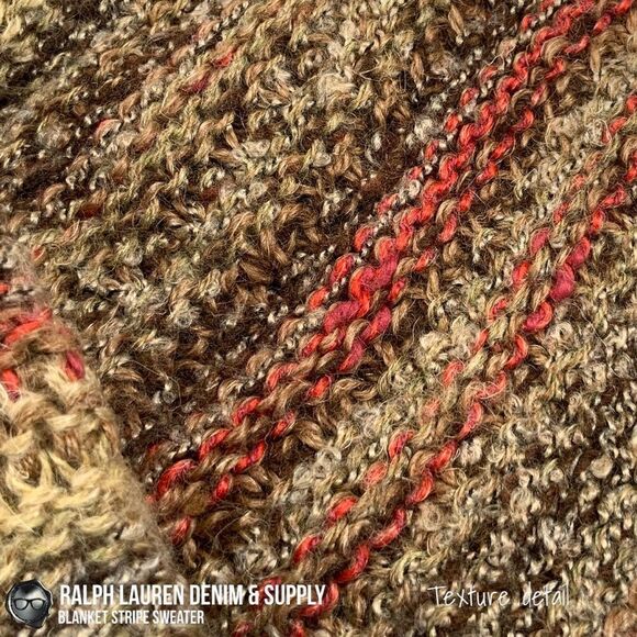 RALPH LAUREN DENIM & SUPPLY BLANKET STRIPE WOOL BLEND SWEATER WOMEN SIZE MEDIUM - Picture 7 of 15